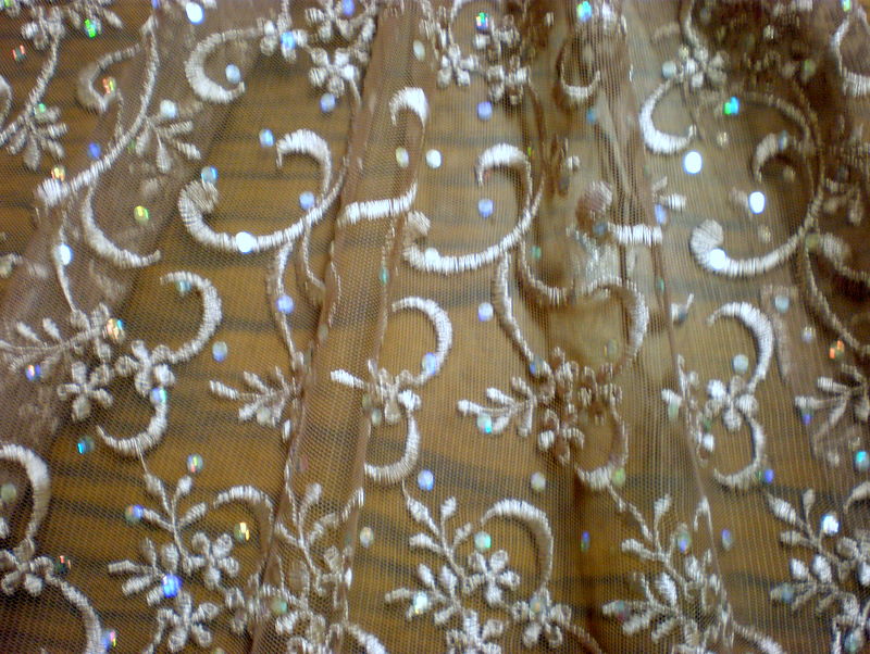 14. M Tan Sequins Lace